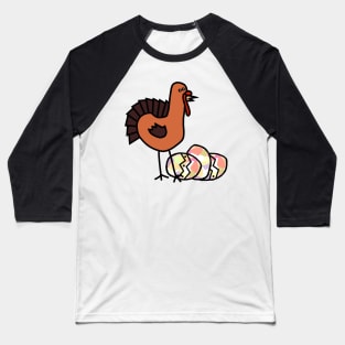 Thanksgiving Turkey with Easter Eggs Baseball T-Shirt